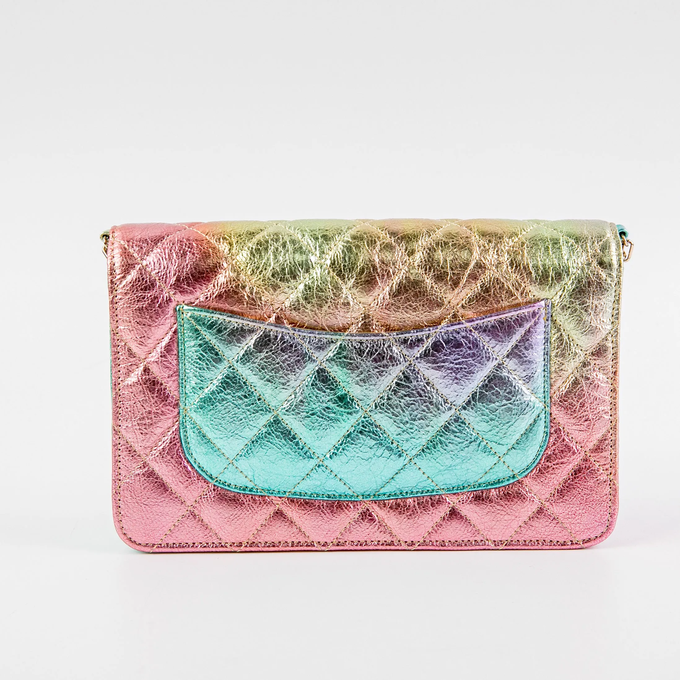 Chanel 20A Rissue Wallet On Chain WOC Rainbow