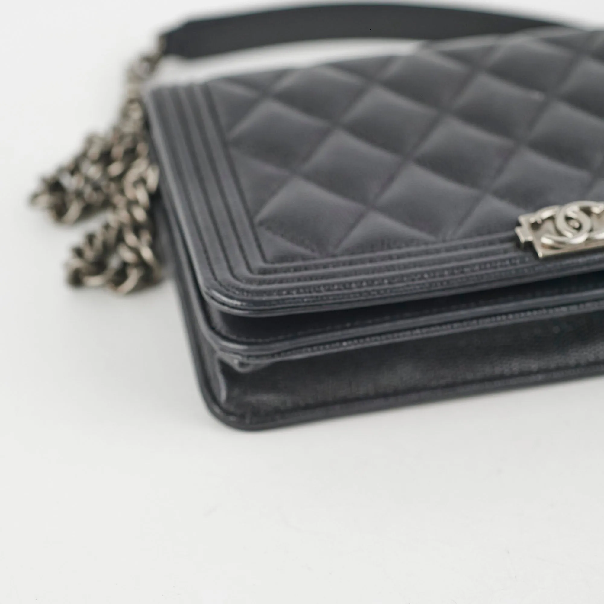 Chanel Caviar Boy Wallet on Chain WOC Black 30Series