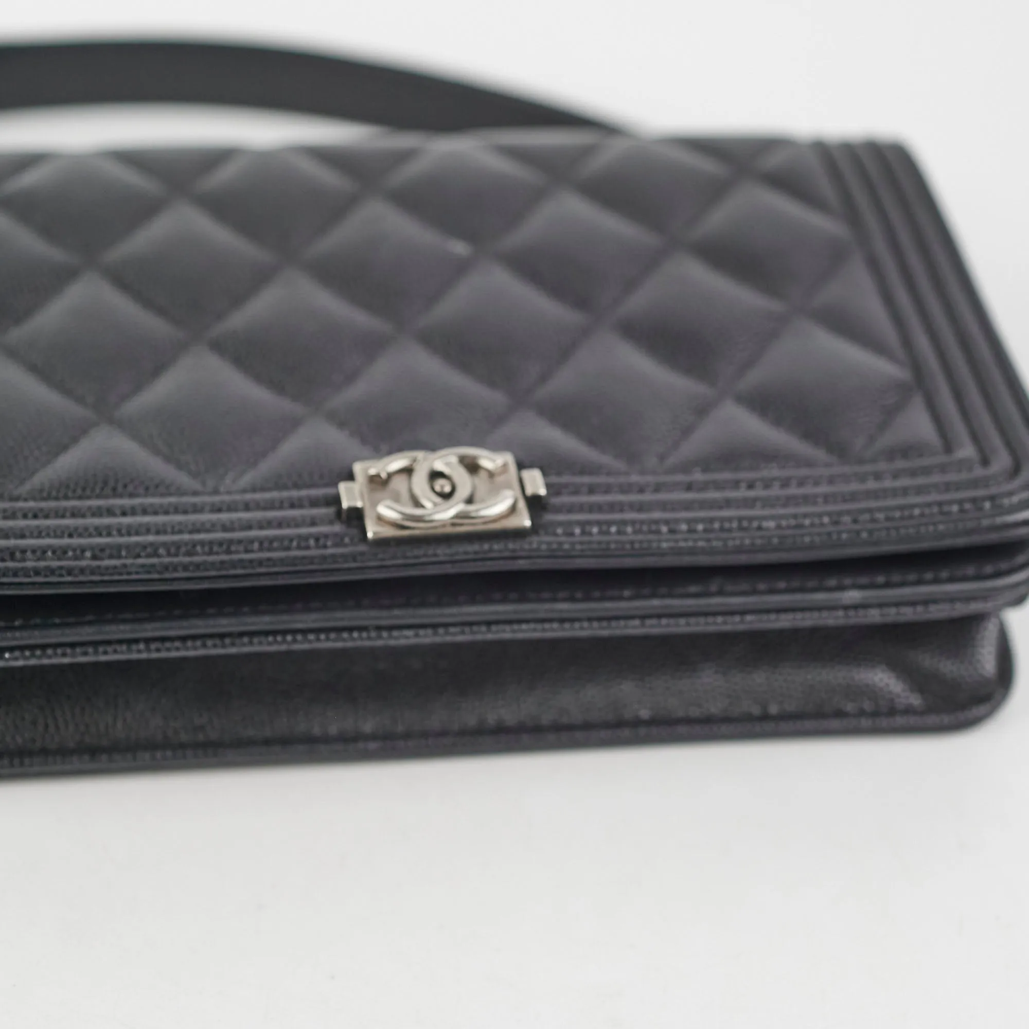 Chanel Caviar Boy Wallet on Chain WOC Black 30Series