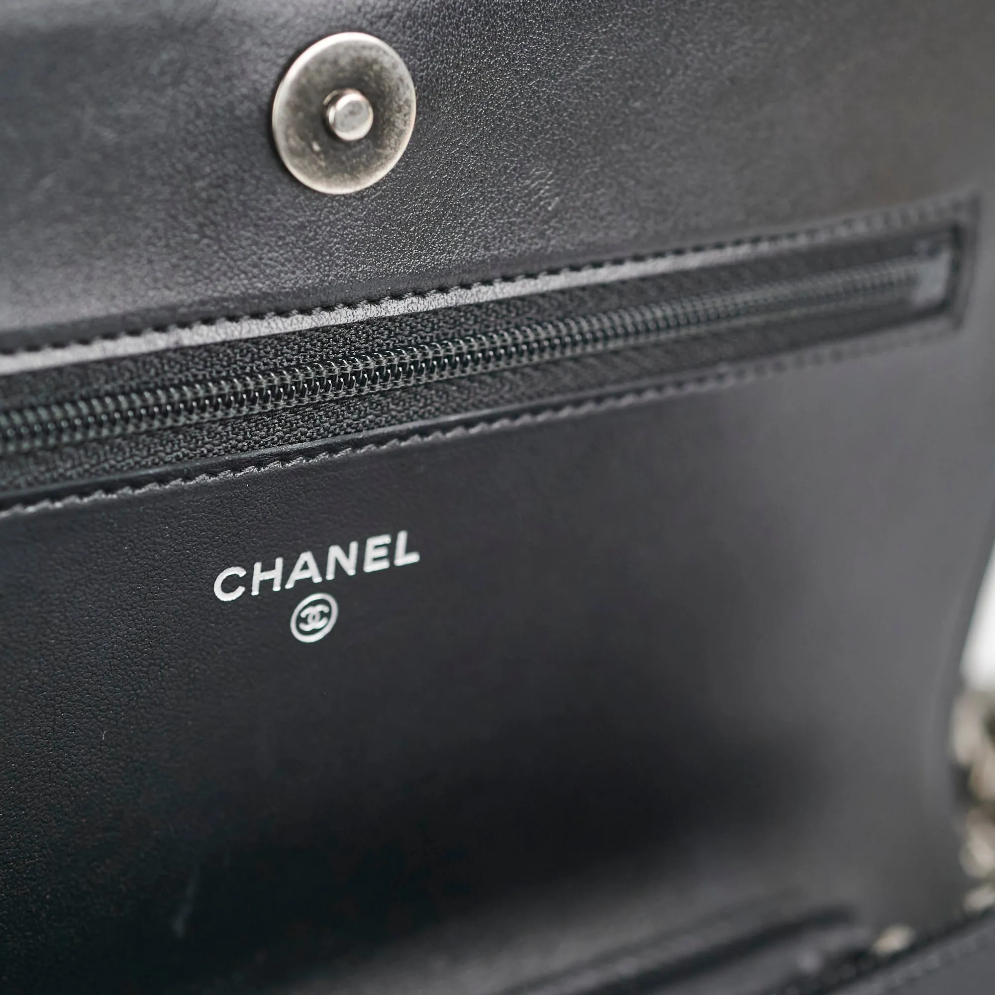 Chanel Caviar Boy Wallet on Chain WOC Black 30Series