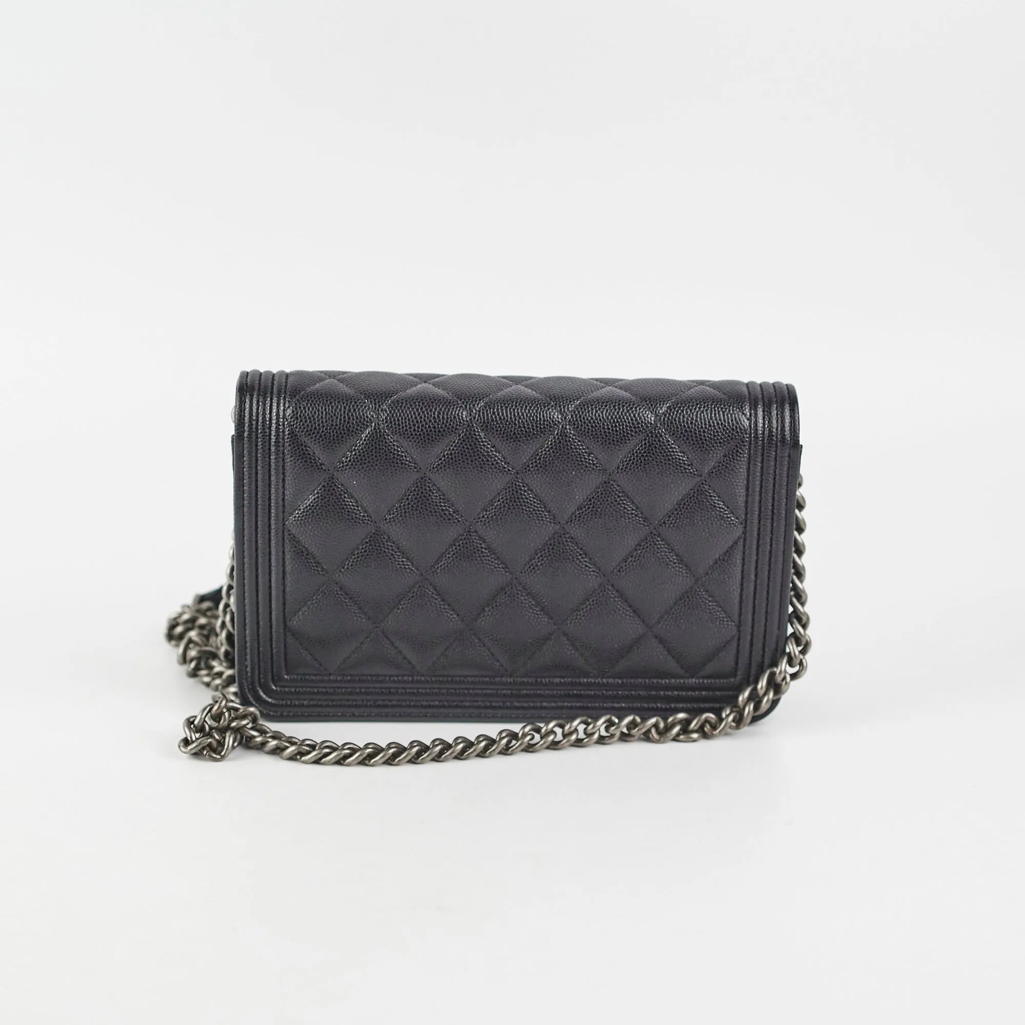 Chanel Caviar Boy Wallet on Chain WOC Black 30Series