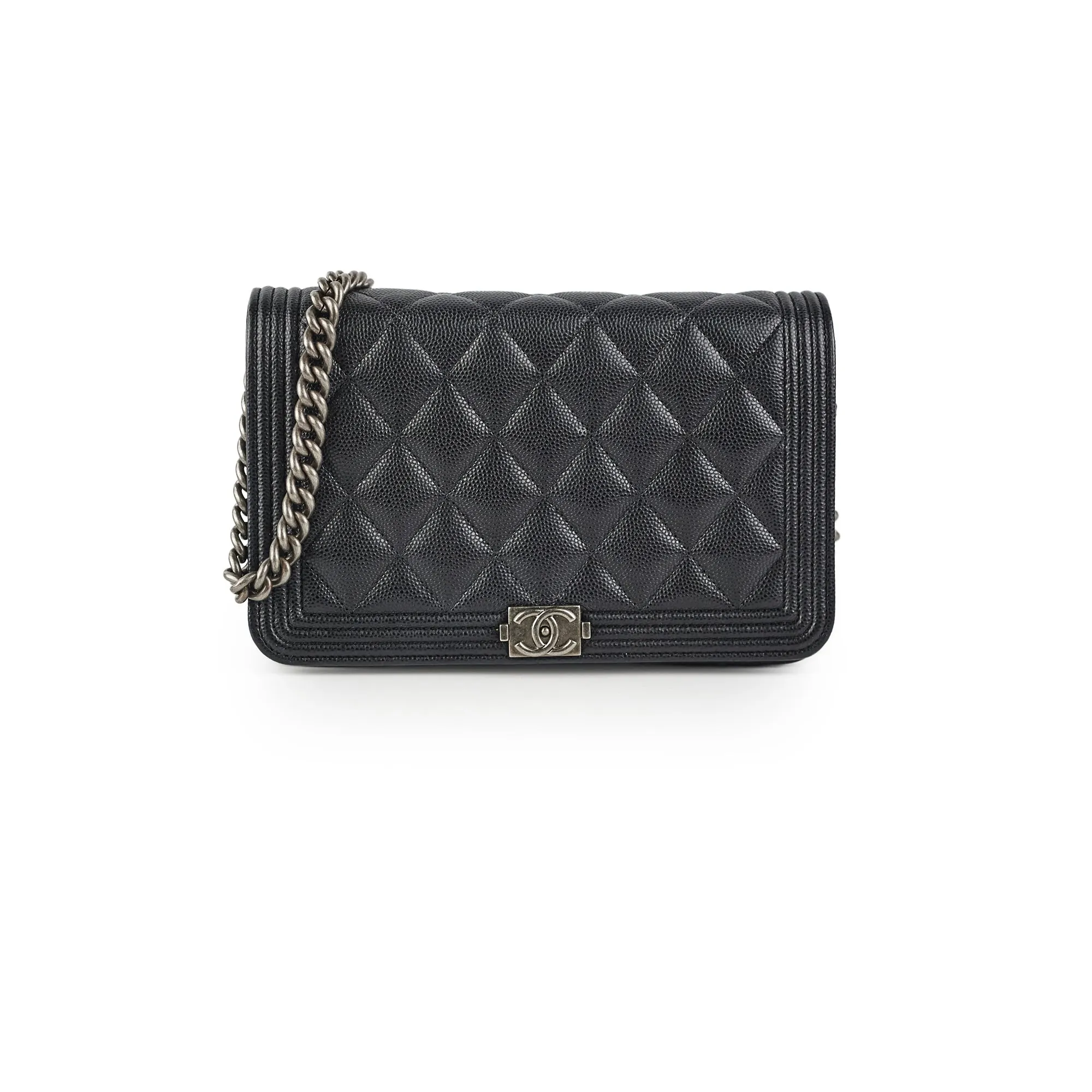 Chanel Caviar Boy Wallet on Chain WOC Black 30Series