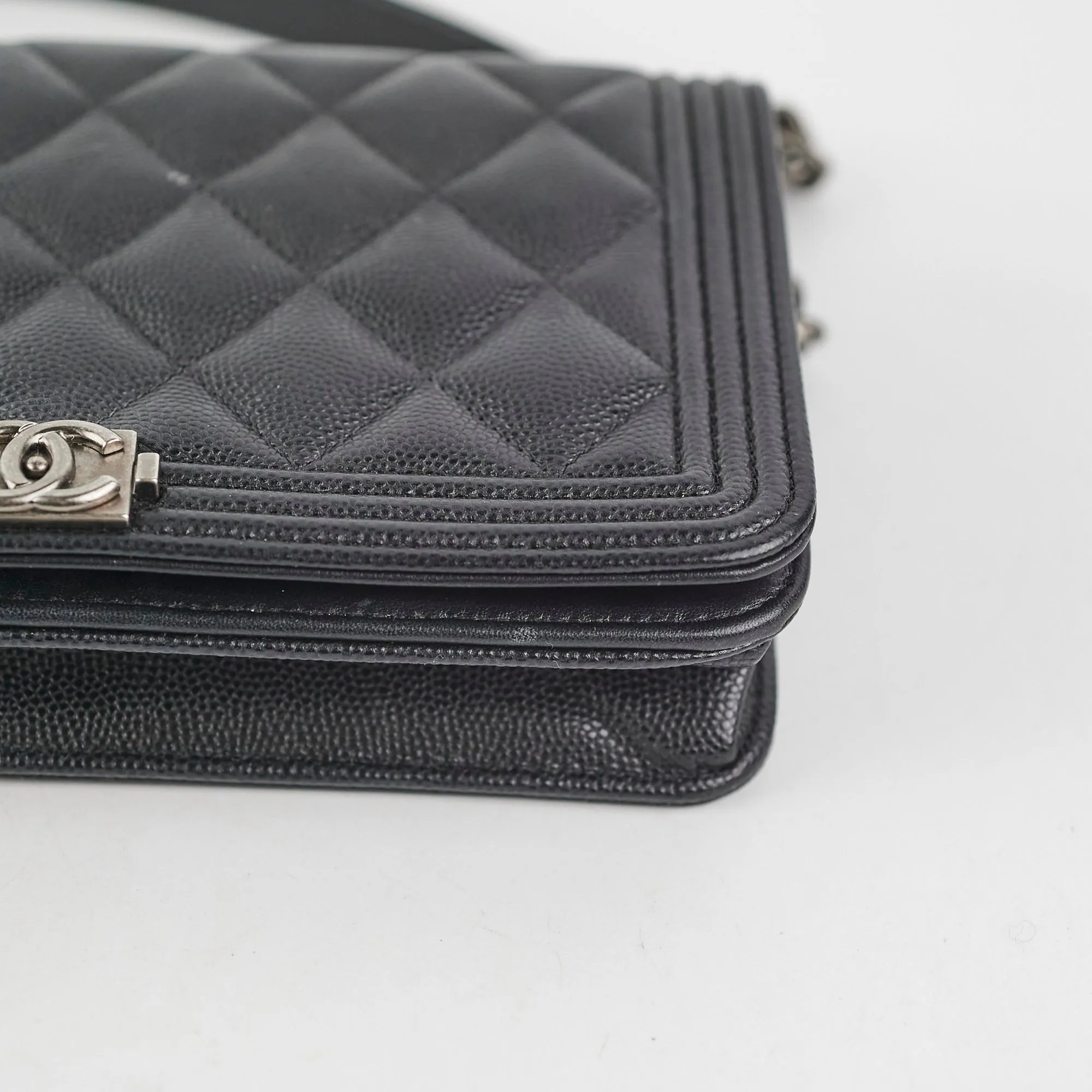 Chanel Caviar Boy Wallet on Chain WOC Black 30Series