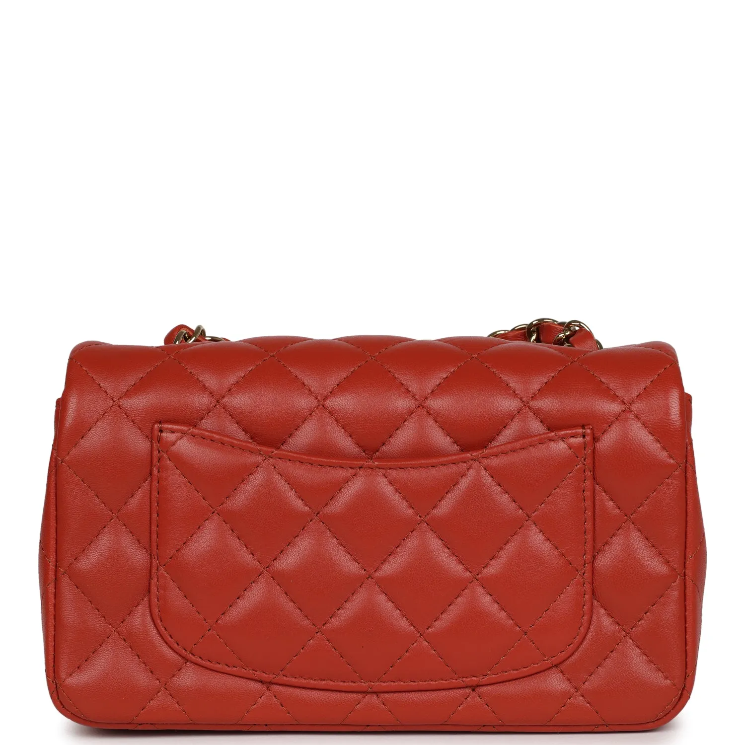 Chanel Mini Classic Rectangular Flap Maroon Lambskin Gold Hardware