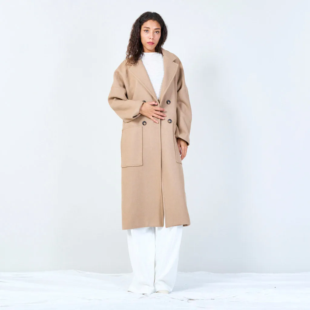 Classic double-breasted long coat wholesale