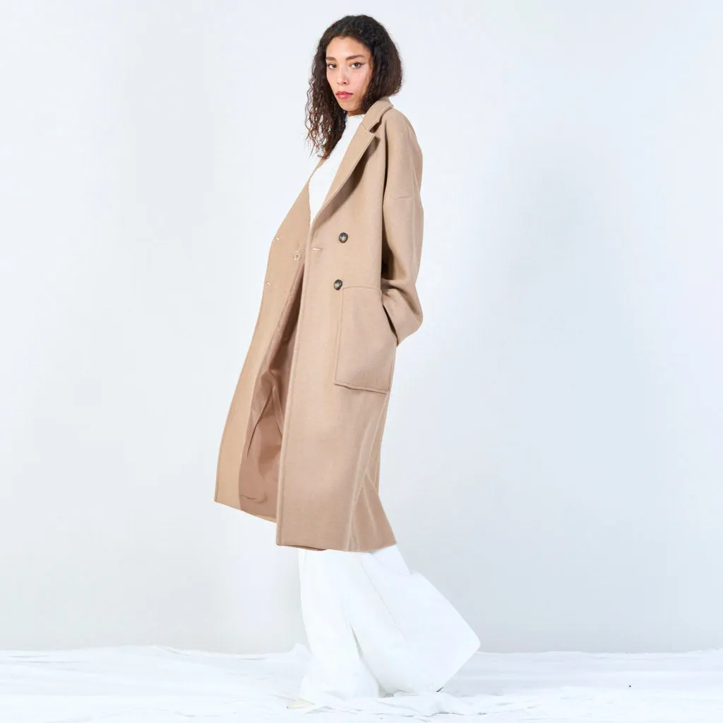 Classic double-breasted long coat wholesale