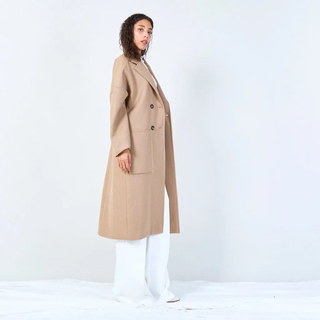 Classic double-breasted long coat wholesale