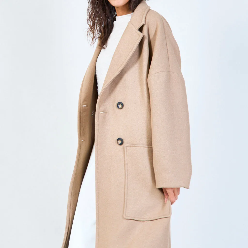 Classic double-breasted long coat wholesale