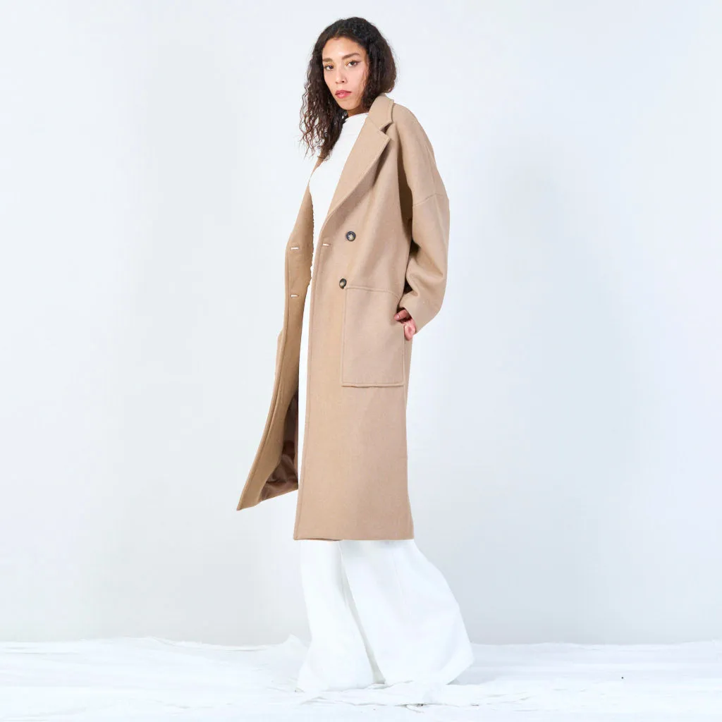 Classic double-breasted long coat wholesale