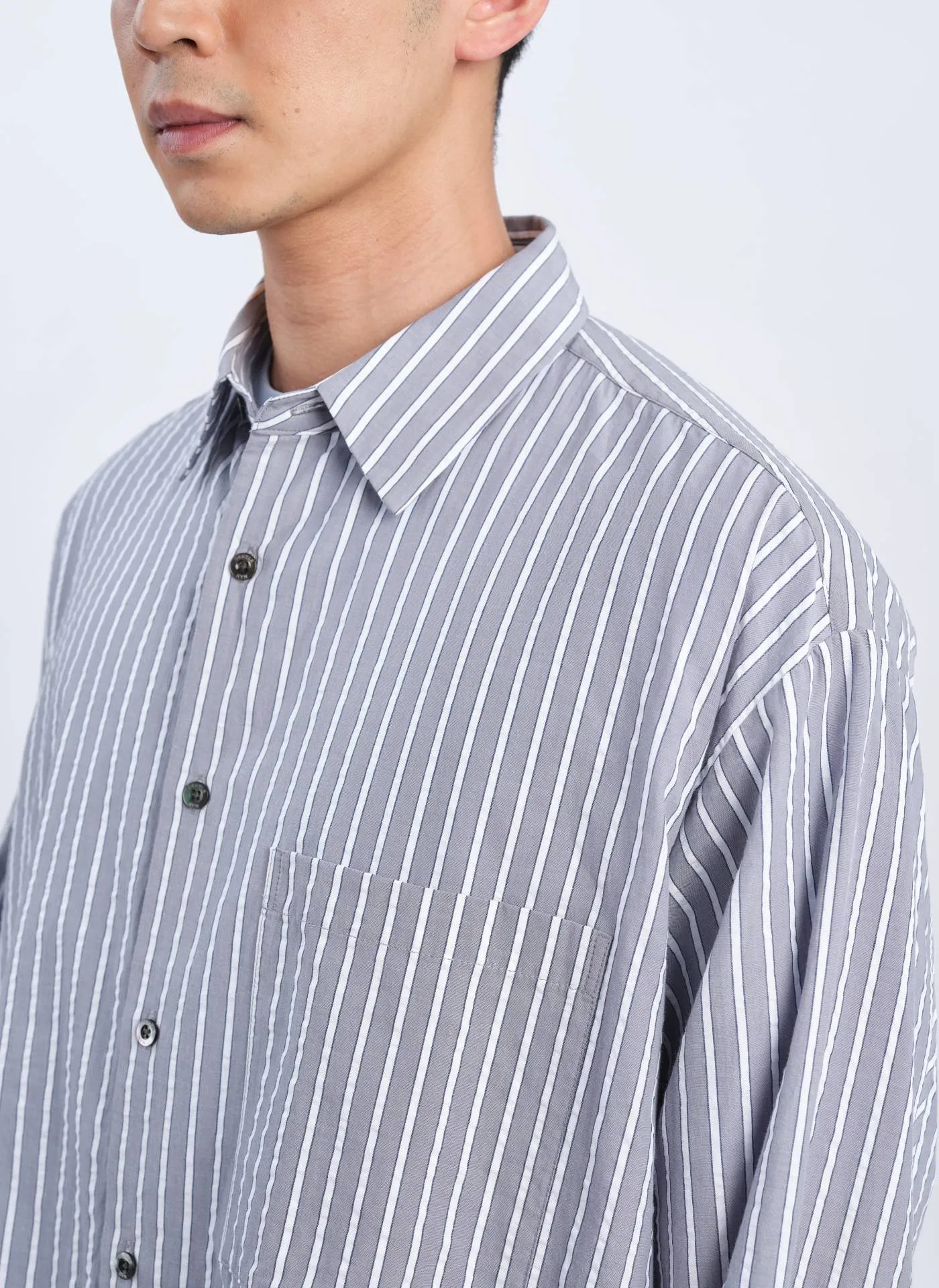 Cotton Seersuckers Classic Collar Shirt