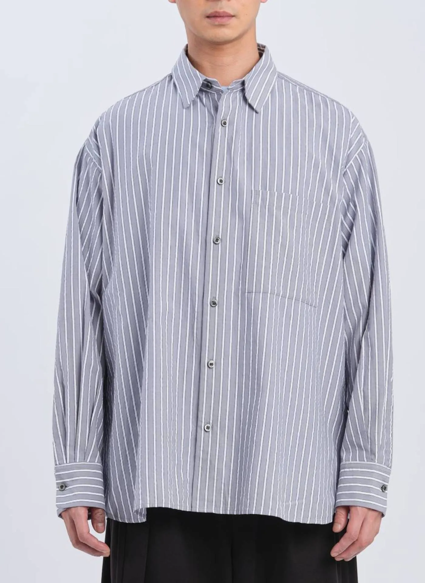 Cotton Seersuckers Classic Collar Shirt