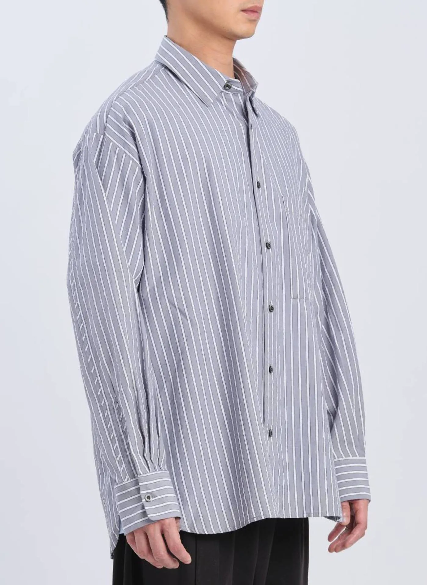 Cotton Seersuckers Classic Collar Shirt