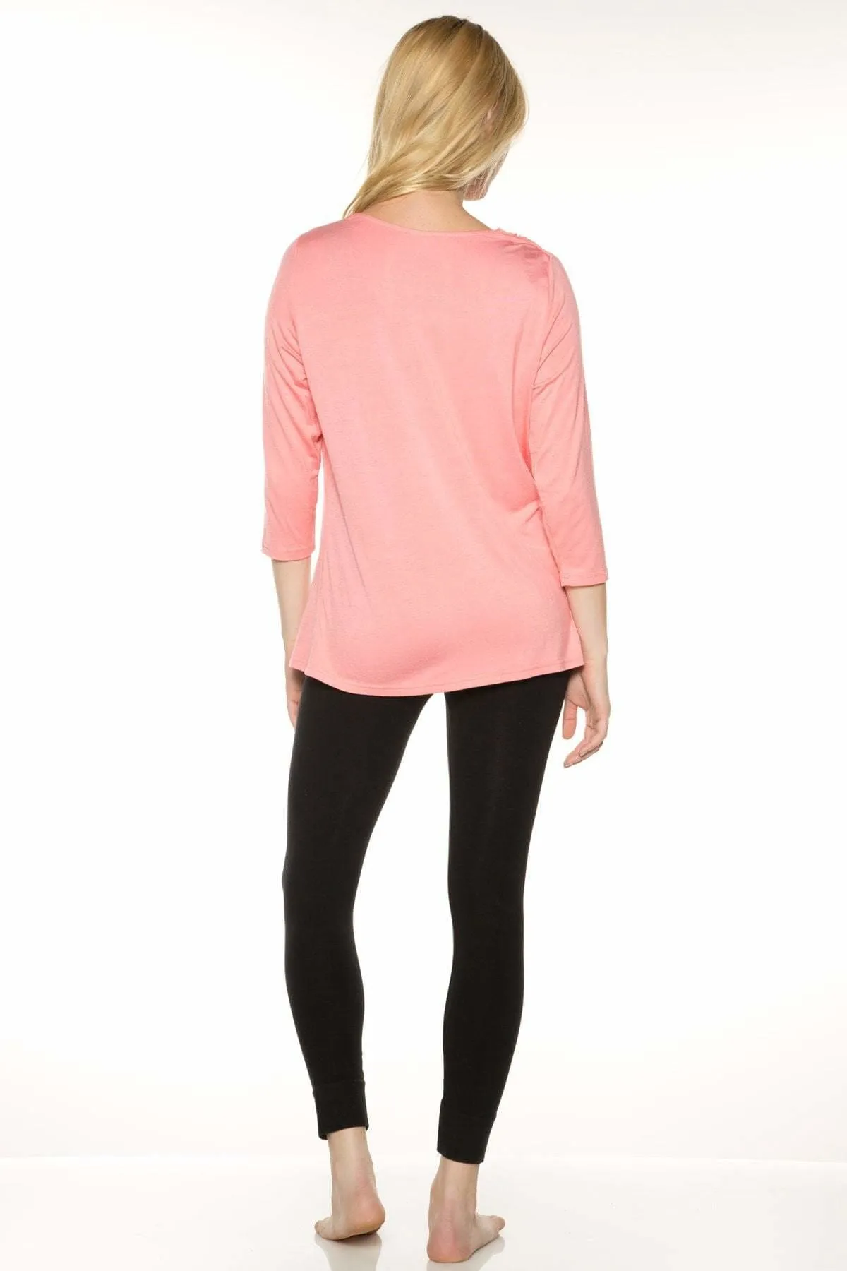 Cowl Neck 3/4 Sleeve Top - FINAL SALE