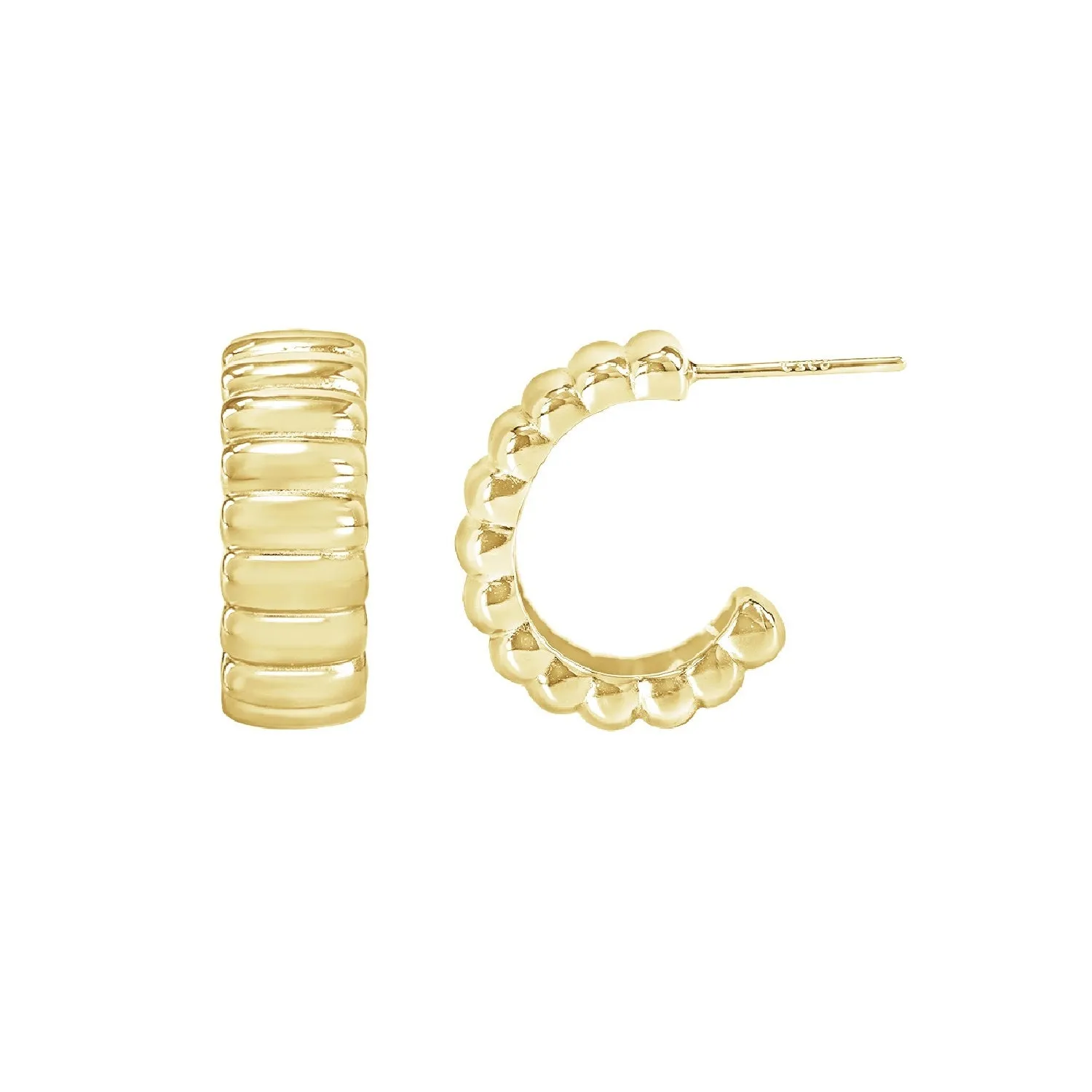 Croissant Dome Hoop Earrings