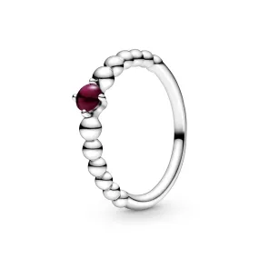 Dark Red Beaded Ring