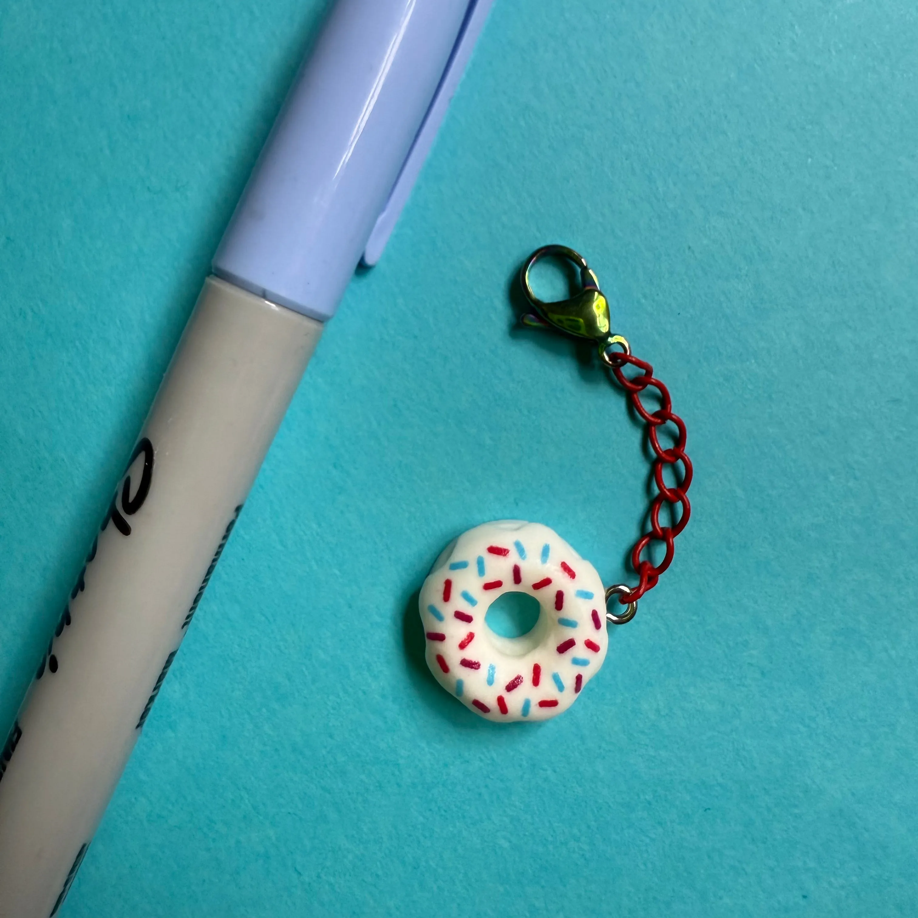 Donut white mini charm