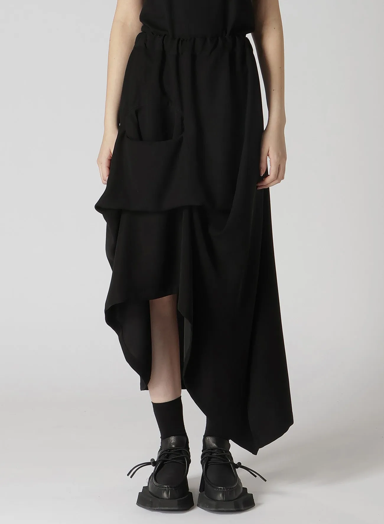 DOUBLE SATIN IRREGULAR HEM SKIRT