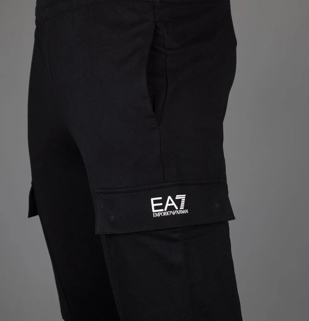 EA7 Cotton Cargo Pants Black/White