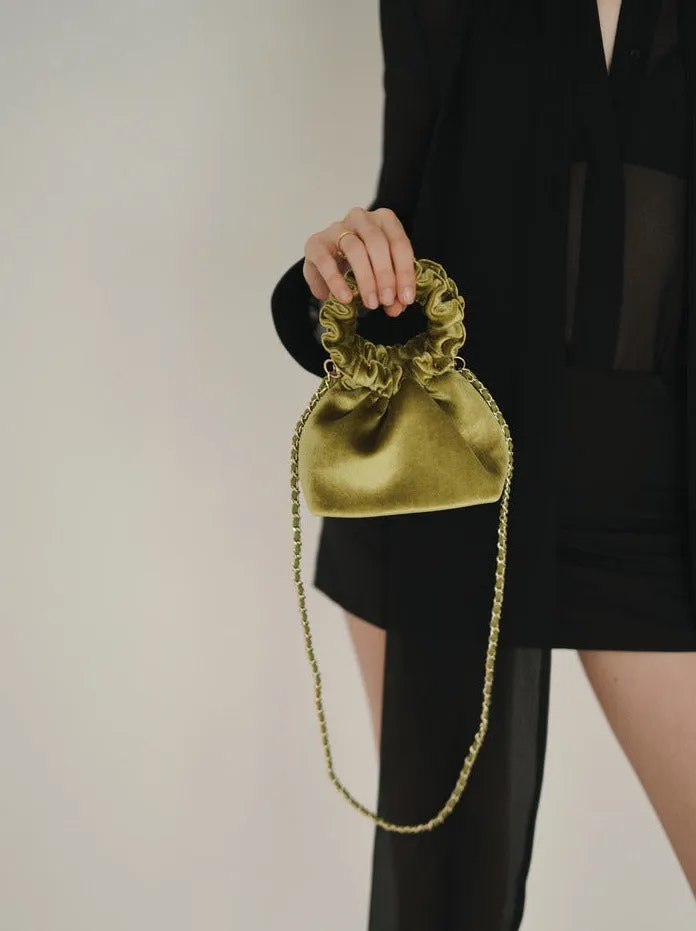 Emerald Velvet Cloud Bag