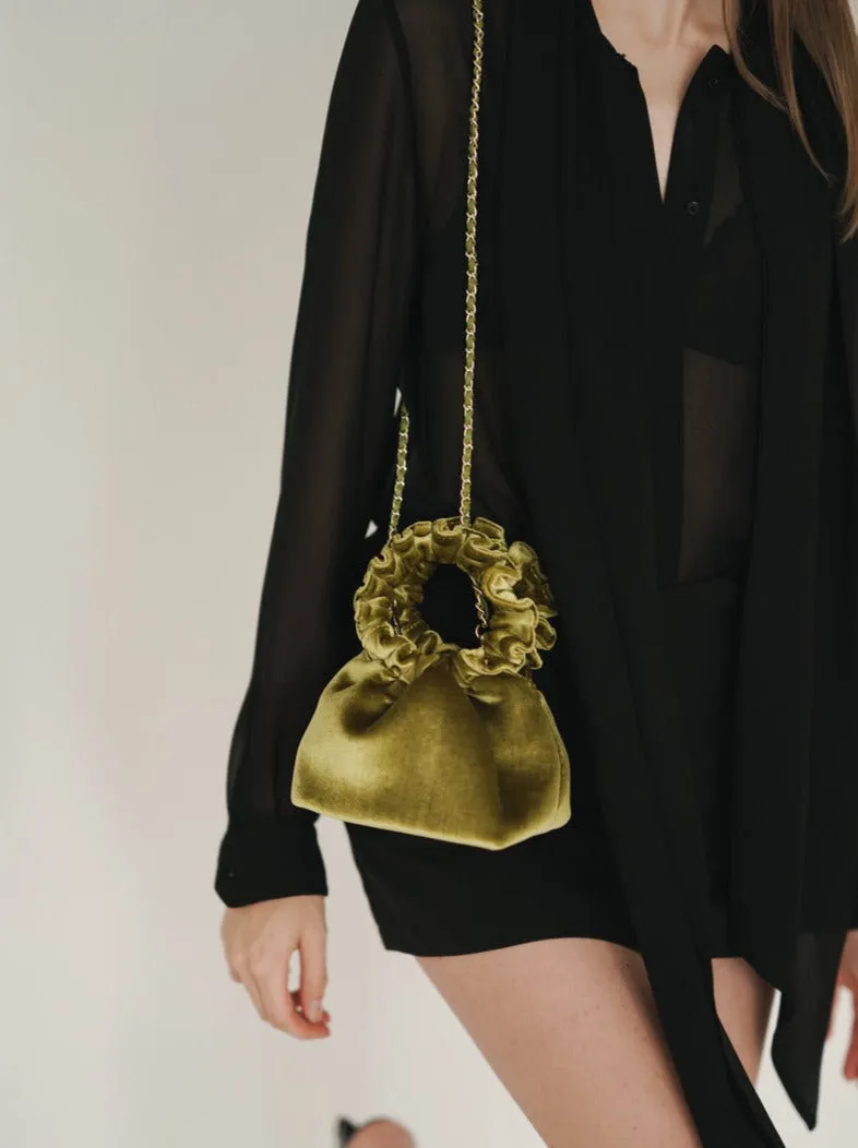 Emerald Velvet Cloud Bag