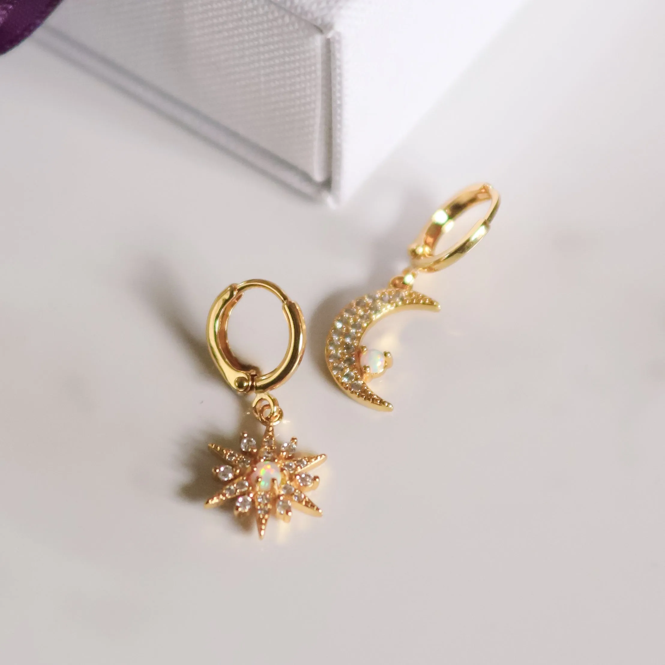 Esmae Moon & Star Earrings | 14K Gold Plated