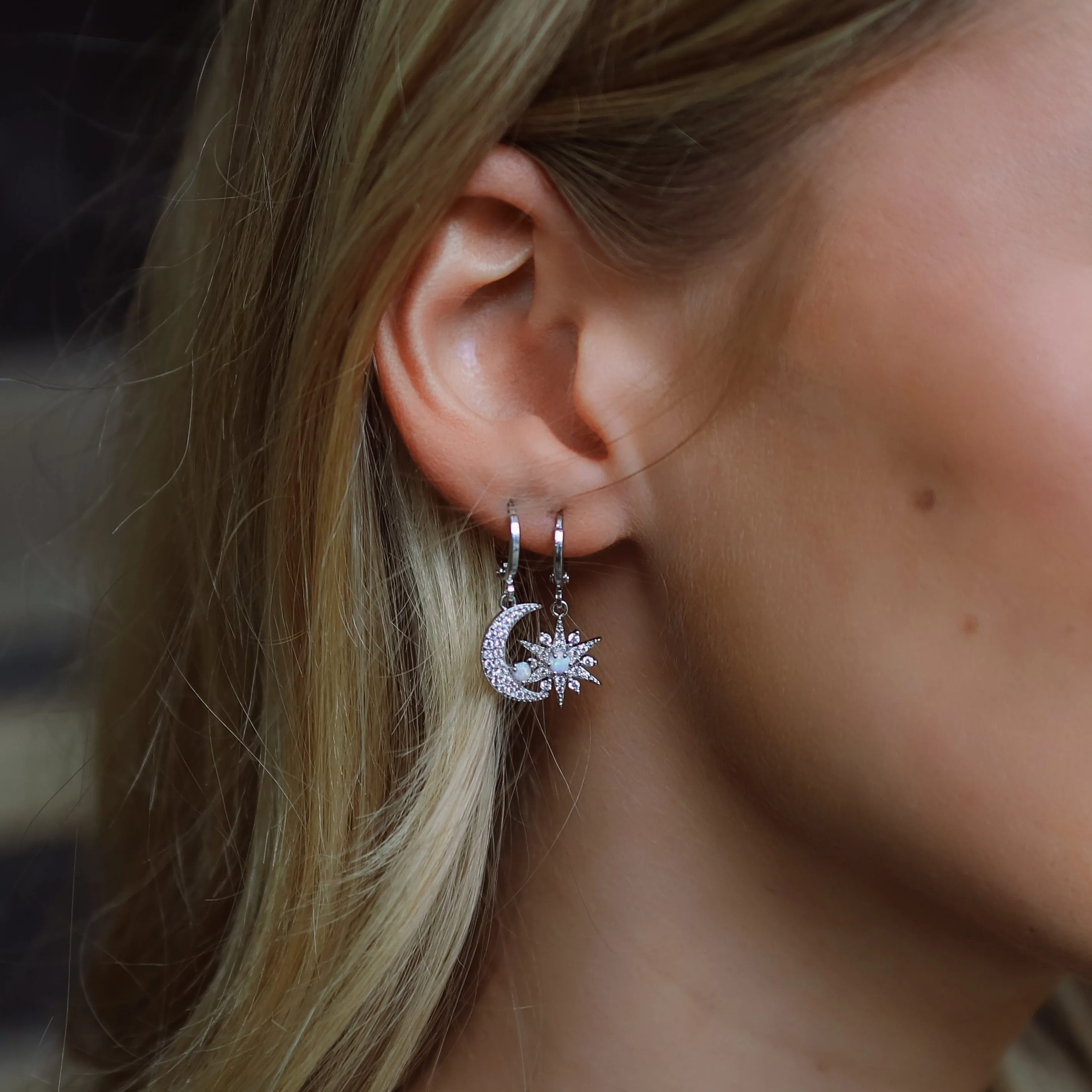 Esmae Moon & Star Earrings | 925 Silver Plated