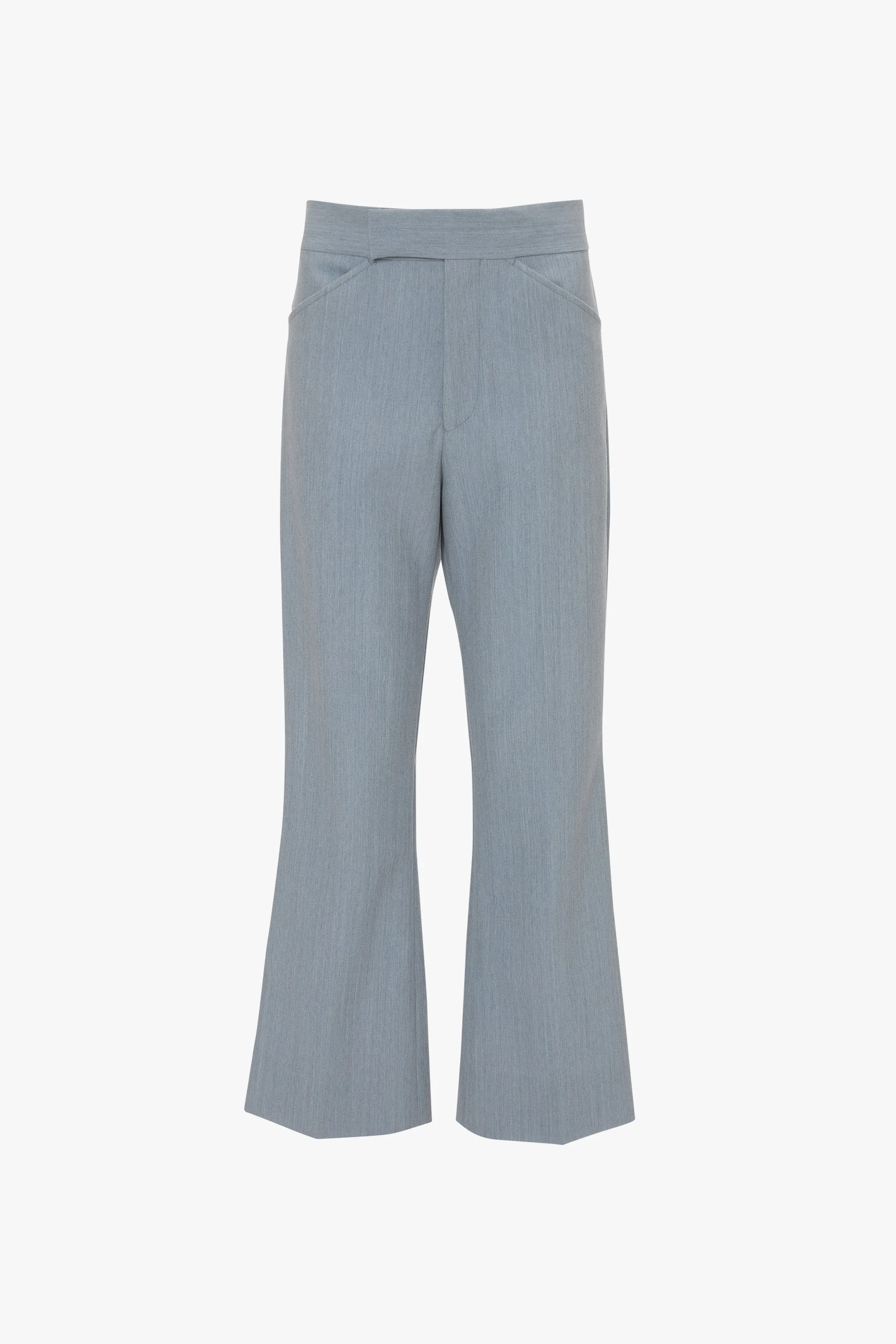 Exclusive Wide Cropped Flare Trouser In Marina