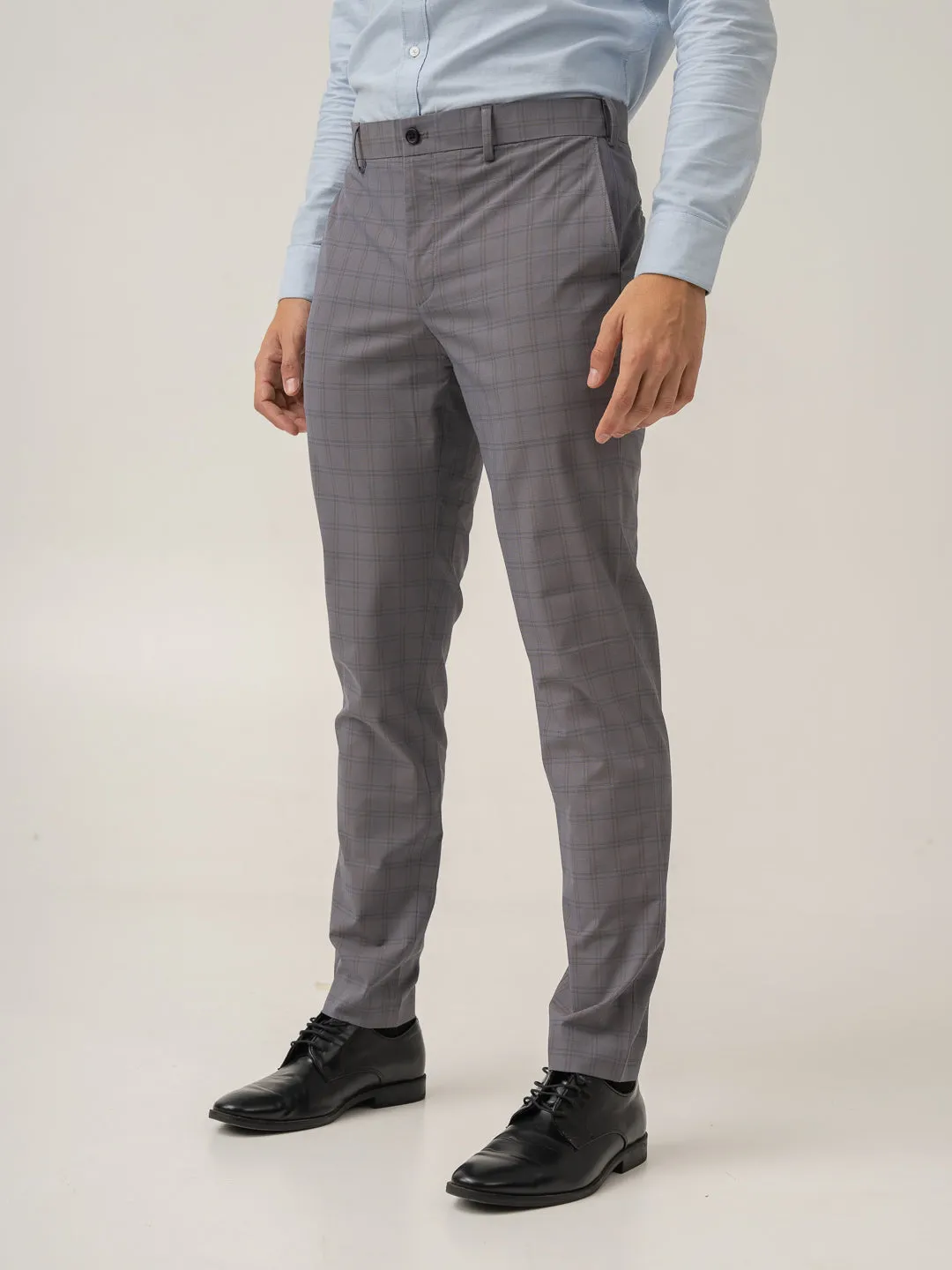 Falcon Grey Checks Formal Pants