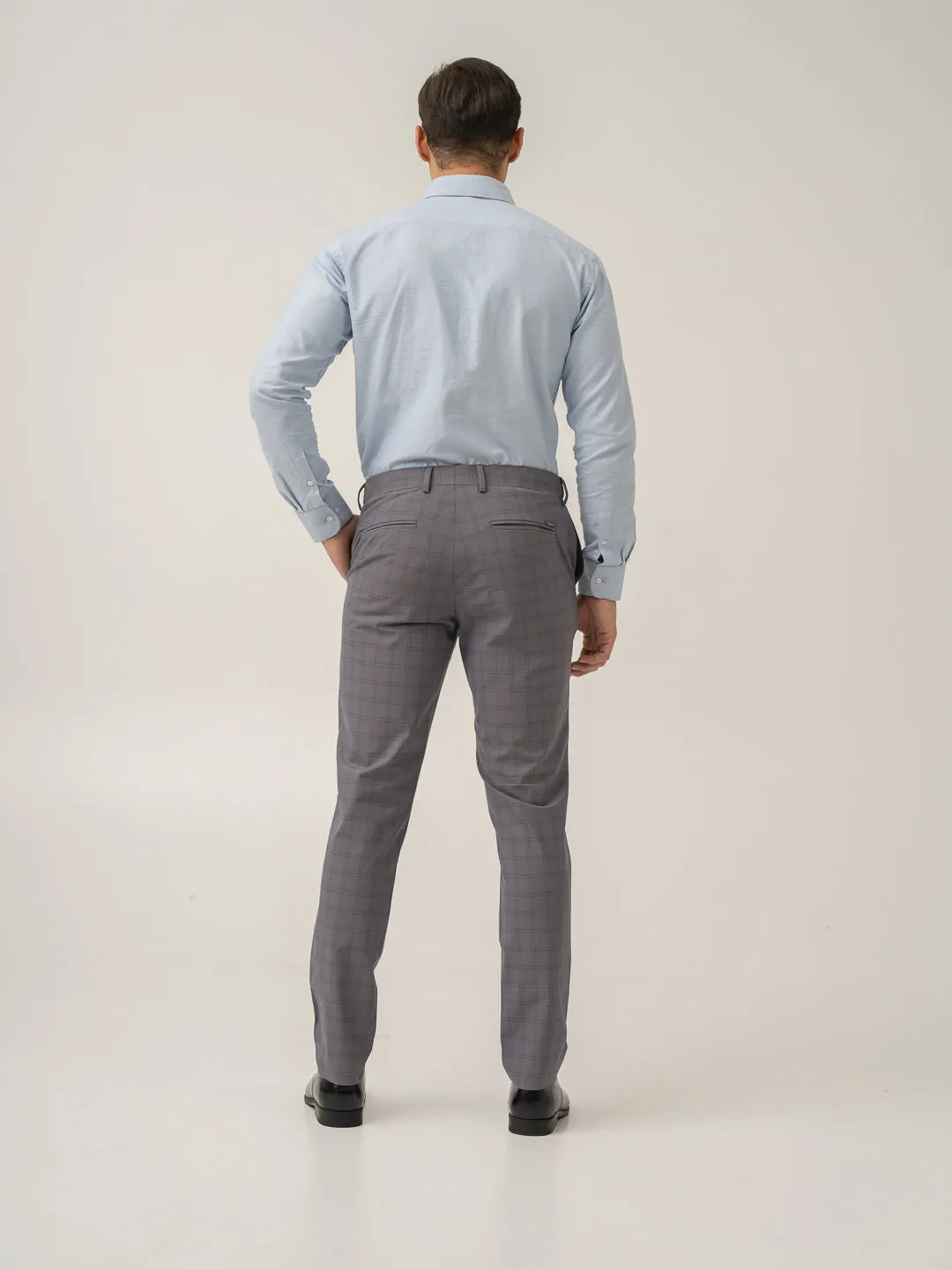 Falcon Grey Checks Formal Pants