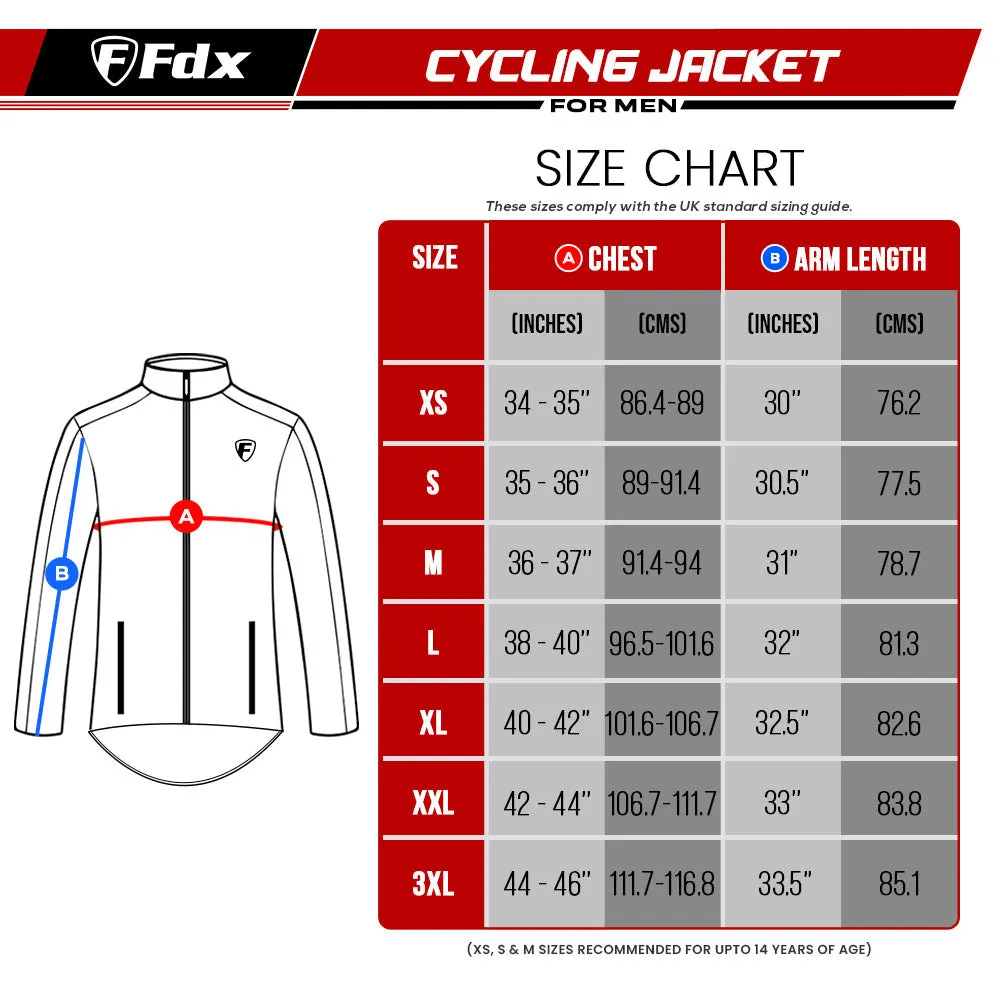 Fdx J20 Red Windproof & Waterproof Men's & Boy's Cycling Jacket