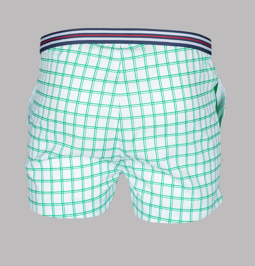 Fila Vintage Brookes Check Shorts White/Jelly Bean Green