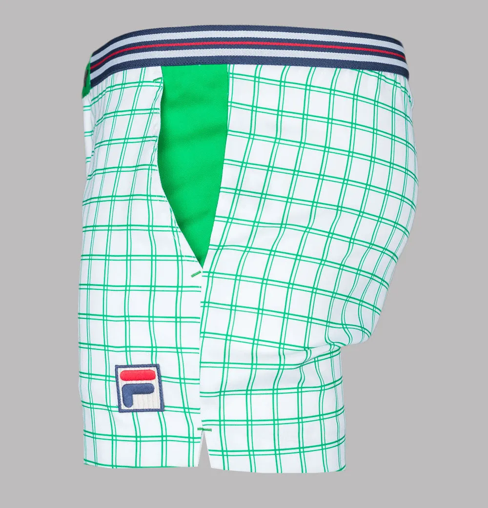 Fila Vintage Brookes Check Shorts White/Jelly Bean Green