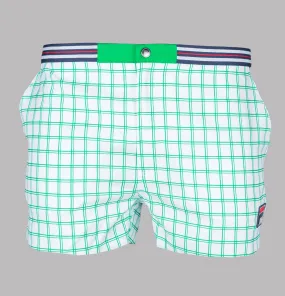 Fila Vintage Brookes Check Shorts White/Jelly Bean Green