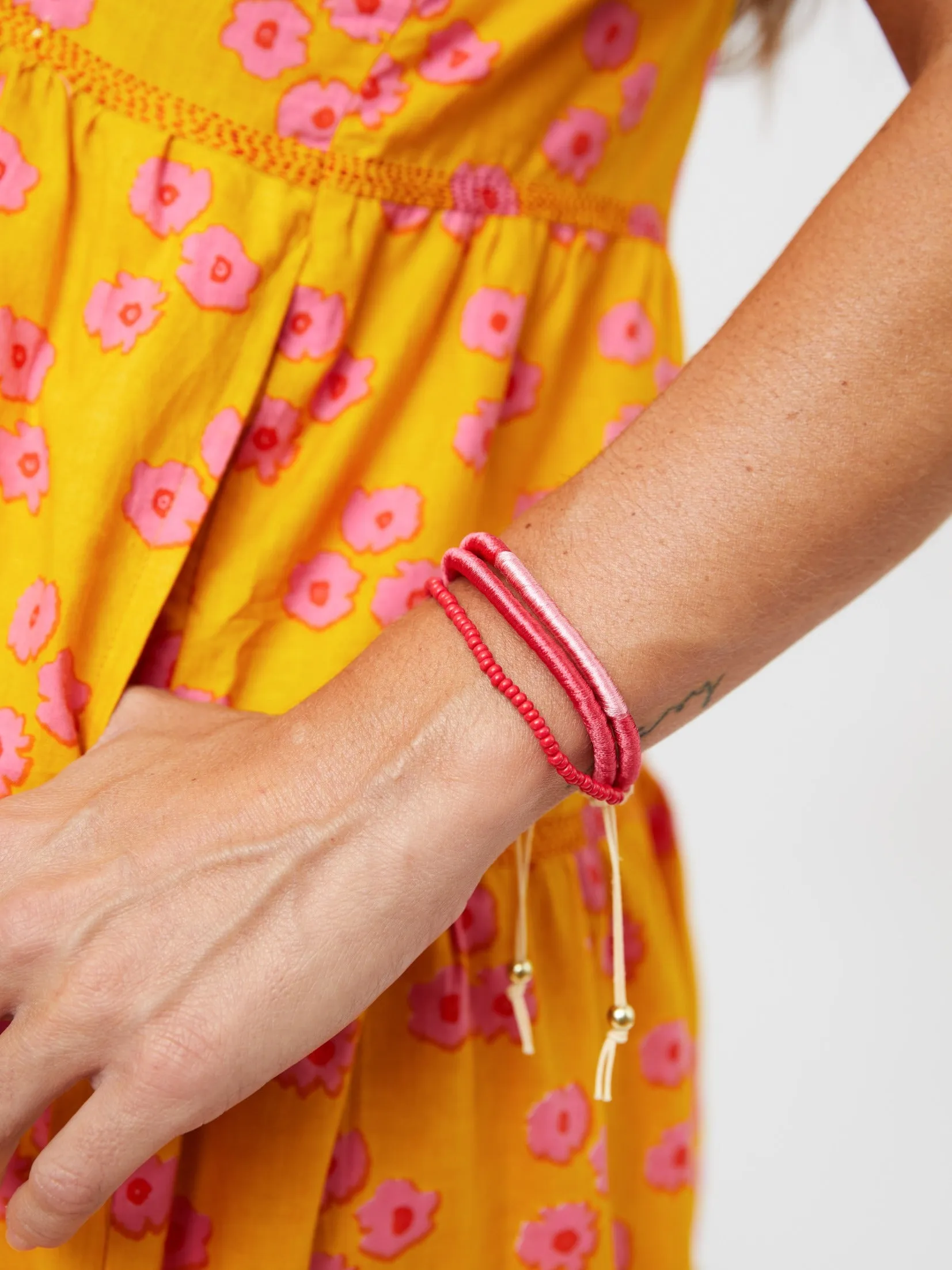 Friendship Threaded Bracelet - Cherry