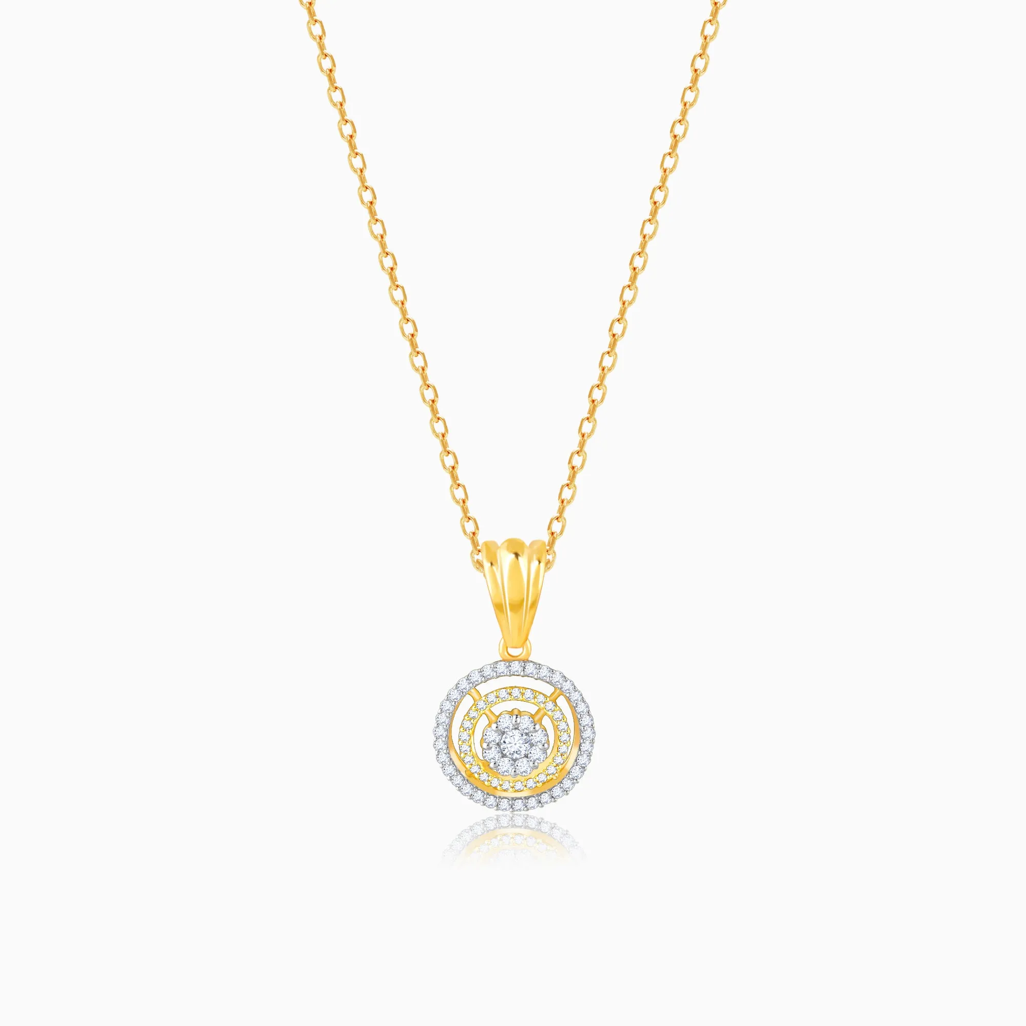 Gold Enchanting Moon Diamond Pendant