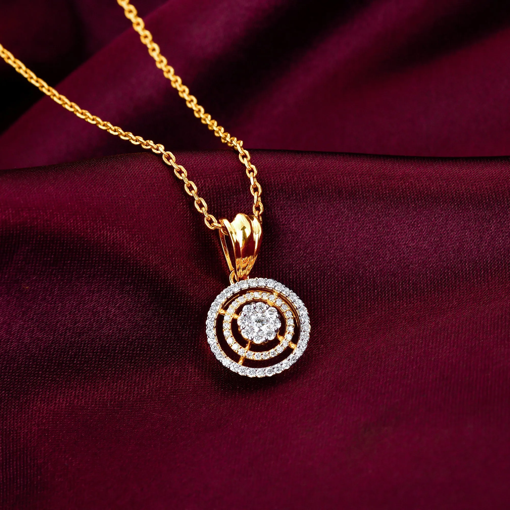 Gold Enchanting Moon Diamond Pendant