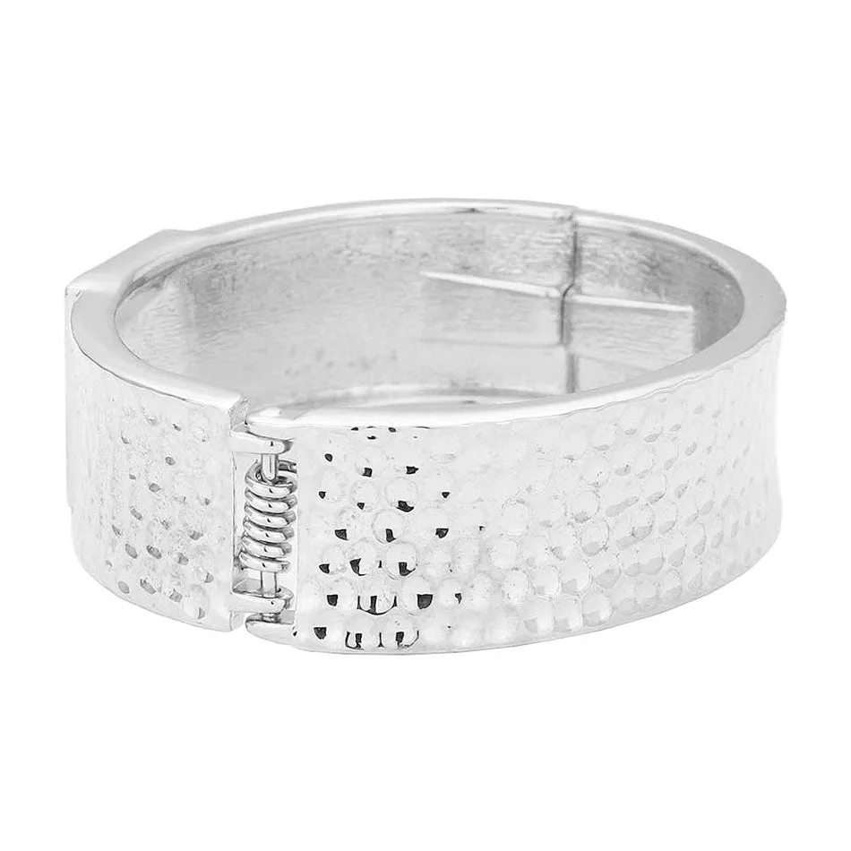 Hammered Metal Bangle Bracelet