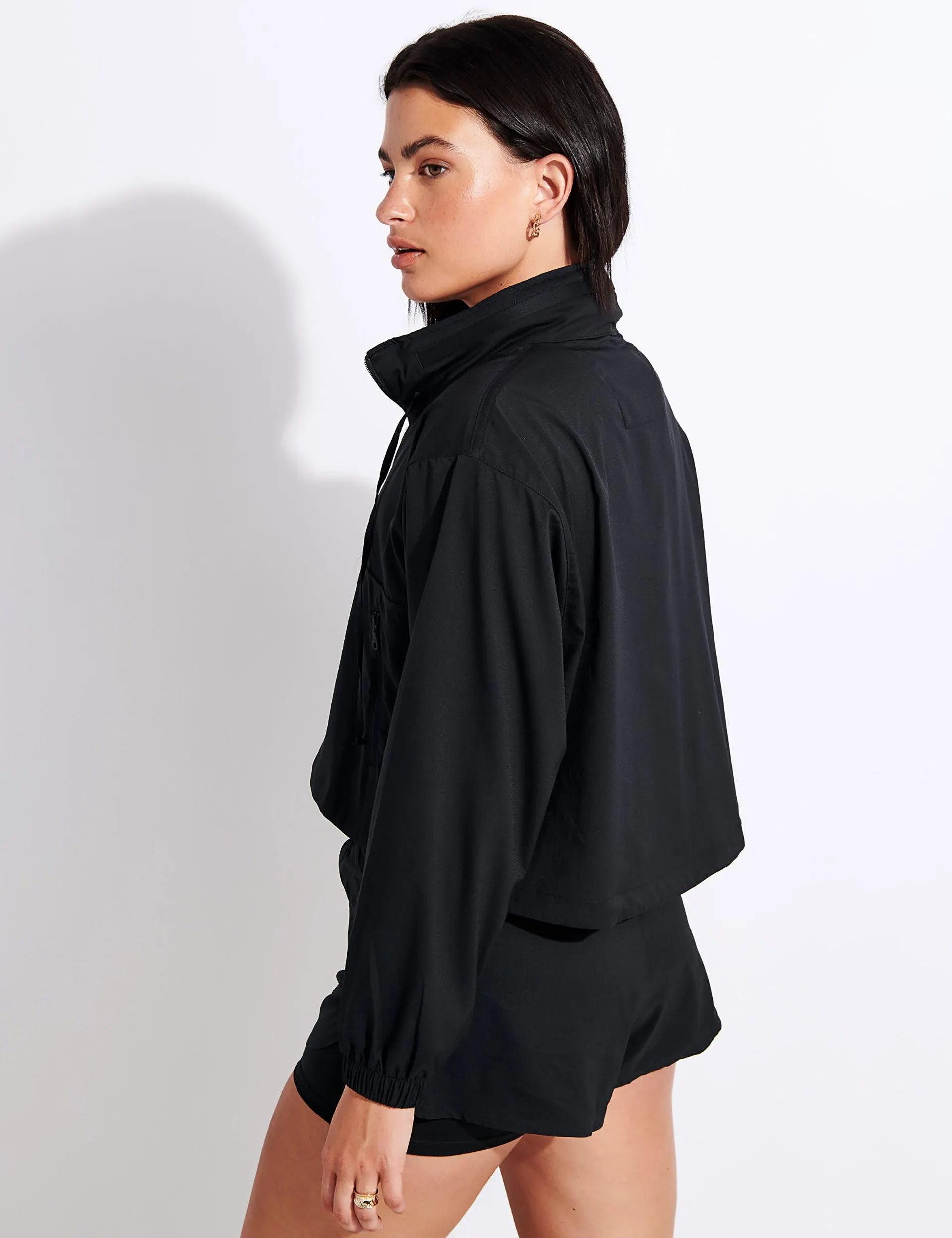 Hummingbird Half Zip Windbreaker - Black