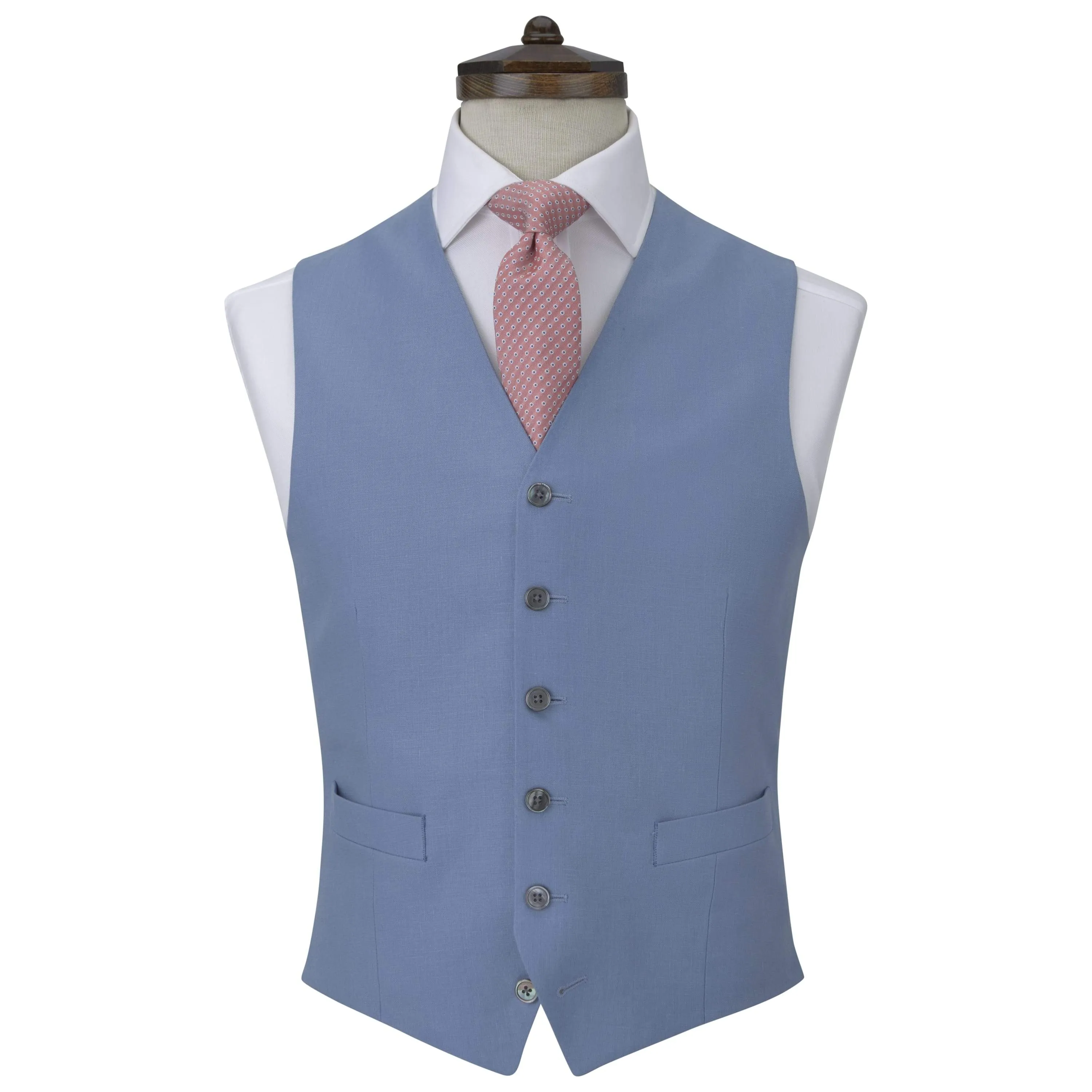 Hyde Pale Blue Linen Waistcoat