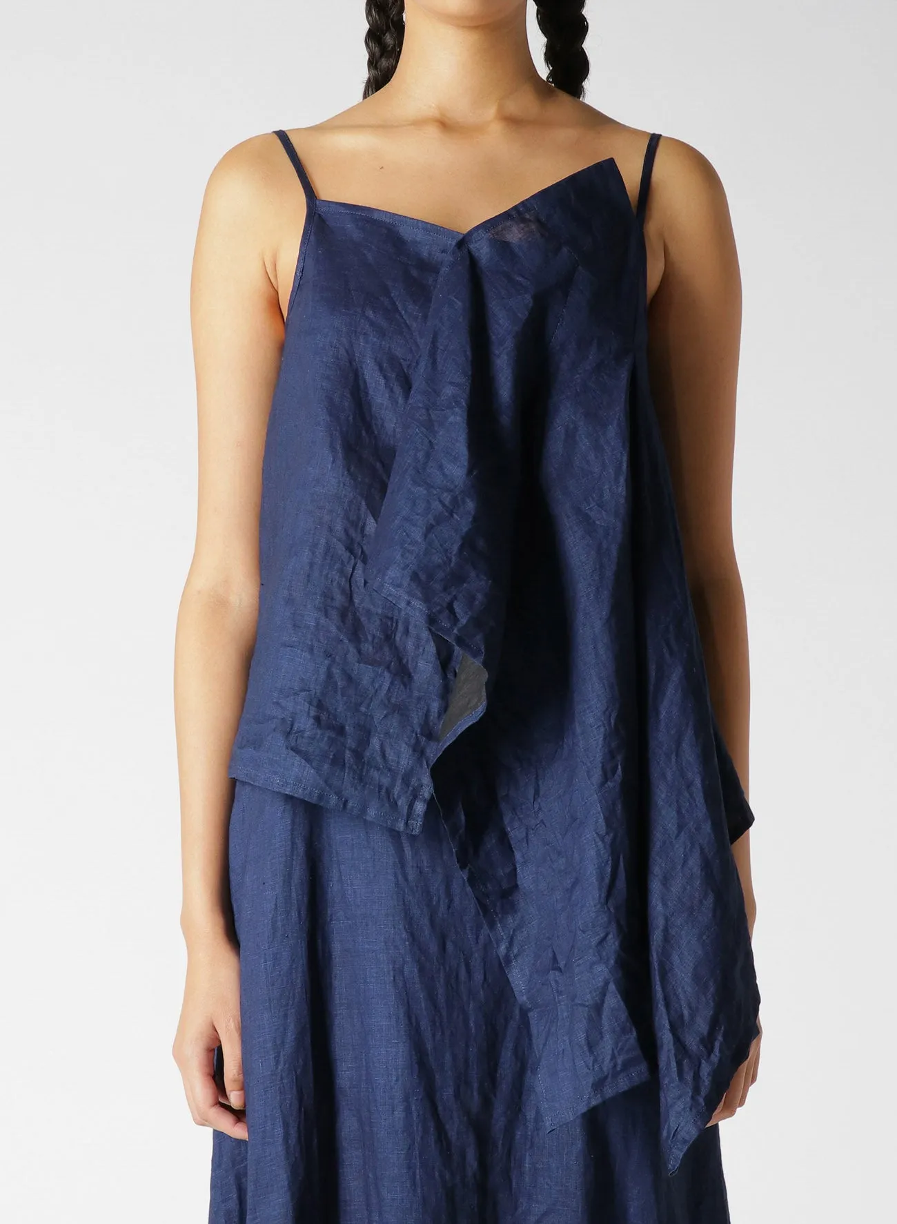 INDIGO   JAPANESE INK ASYMMETRIC CAMISOLE BLOUSE