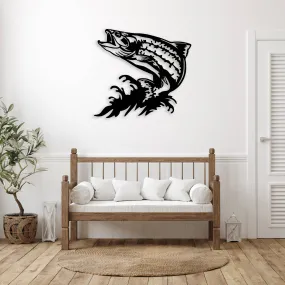 Jumping Trout - Metal Wall Art