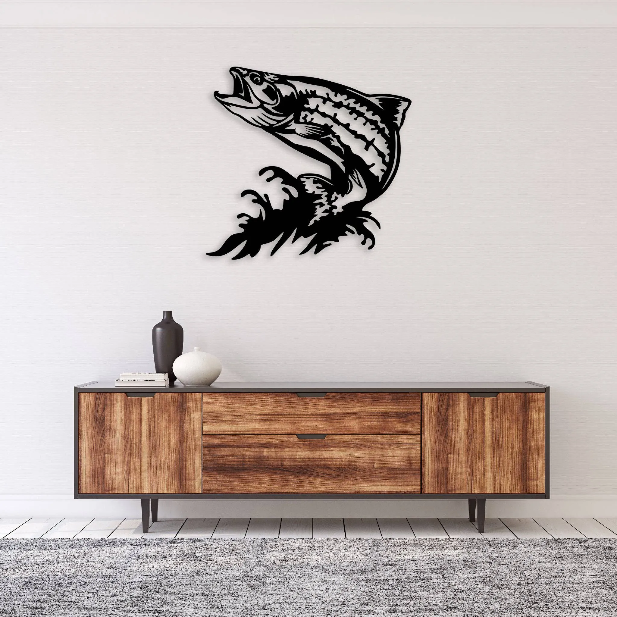 Jumping Trout - Metal Wall Art