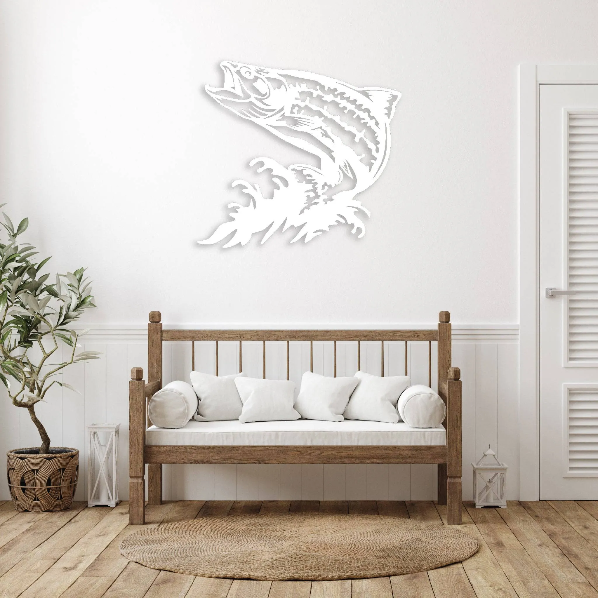 Jumping Trout - Metal Wall Art