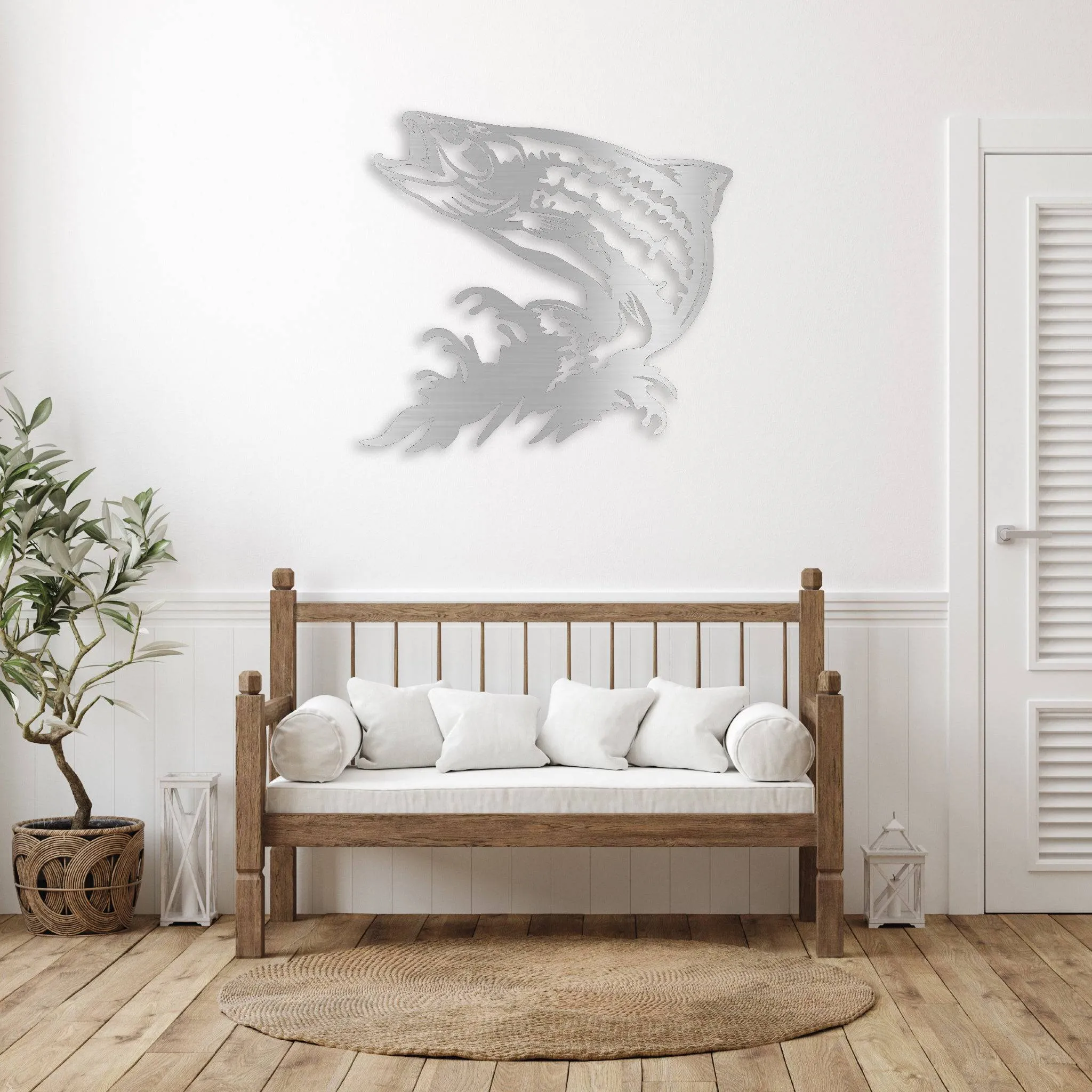 Jumping Trout - Metal Wall Art