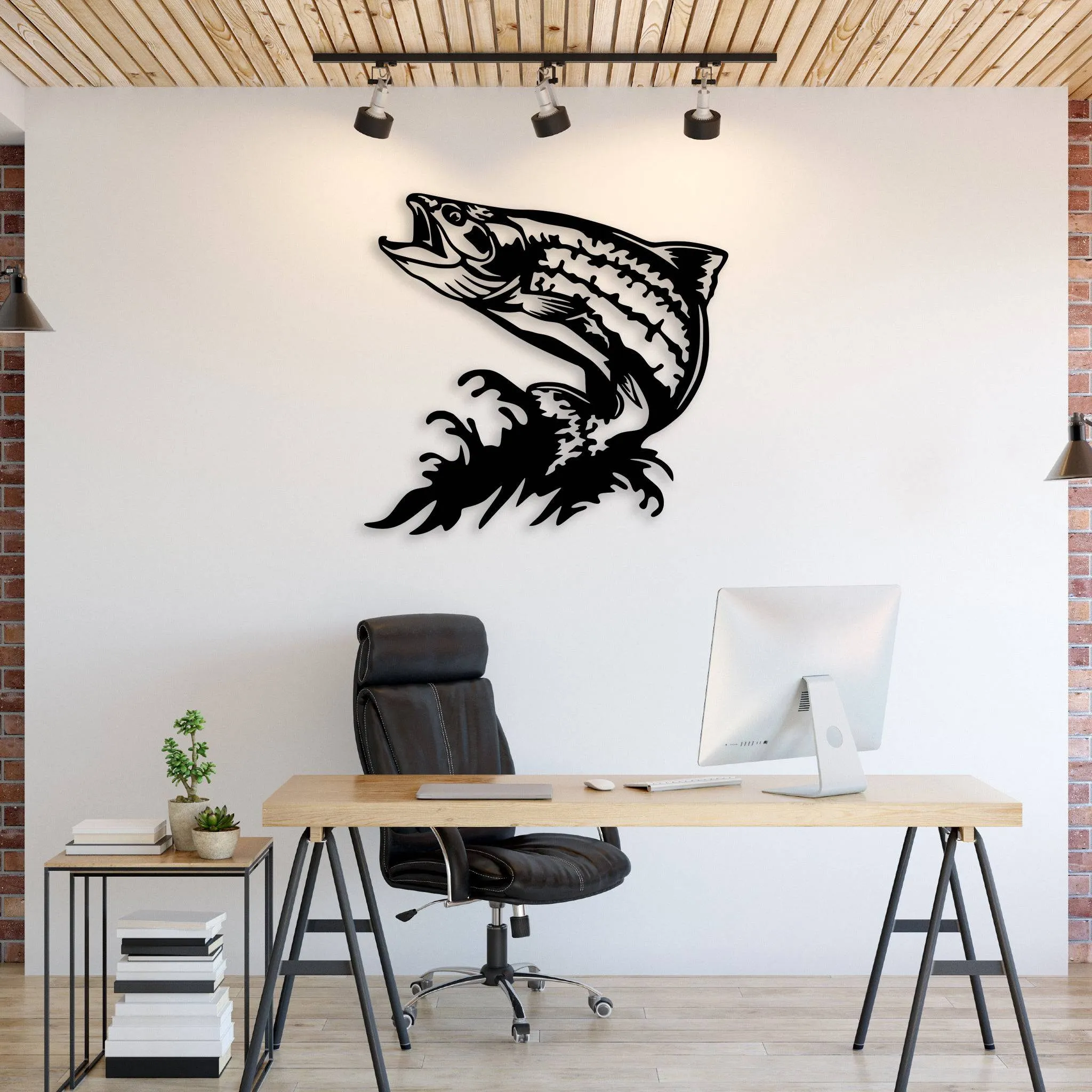 Jumping Trout - Metal Wall Art