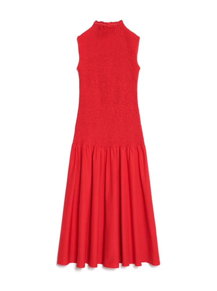 Kali Shirred Midi Dress