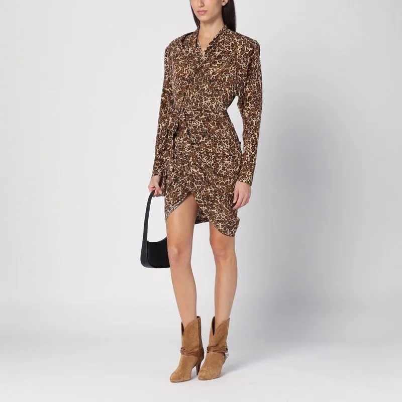 LEOPARD PRINT DRESS IN SILK BLEND