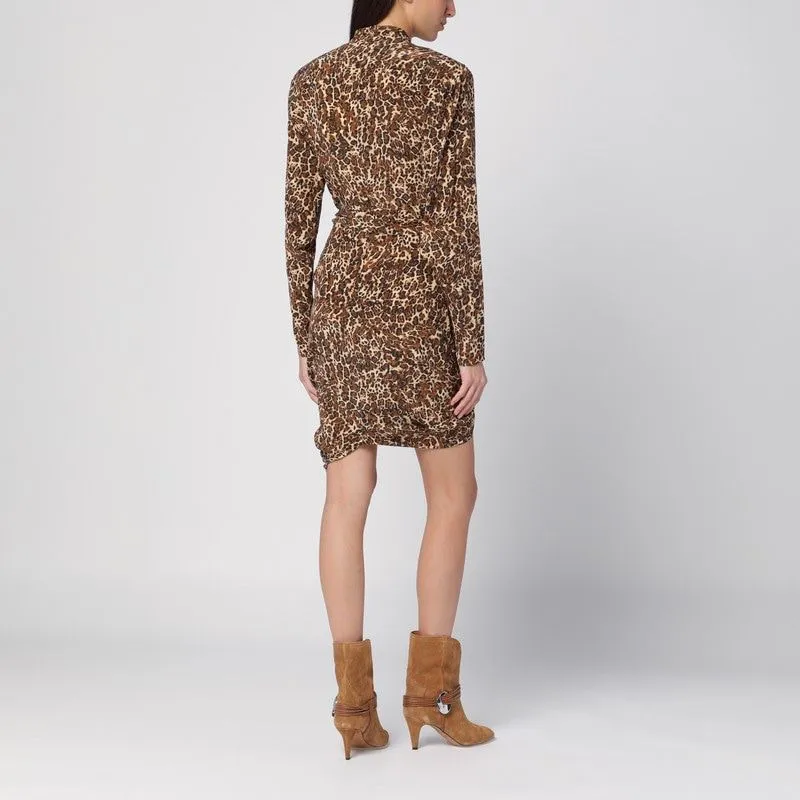 LEOPARD PRINT DRESS IN SILK BLEND