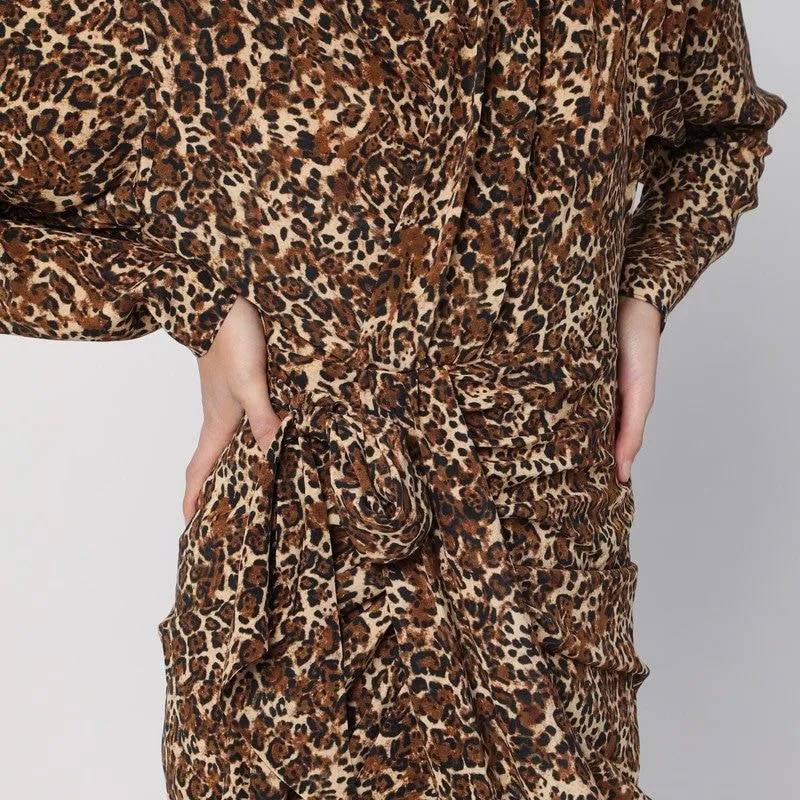 LEOPARD PRINT DRESS IN SILK BLEND