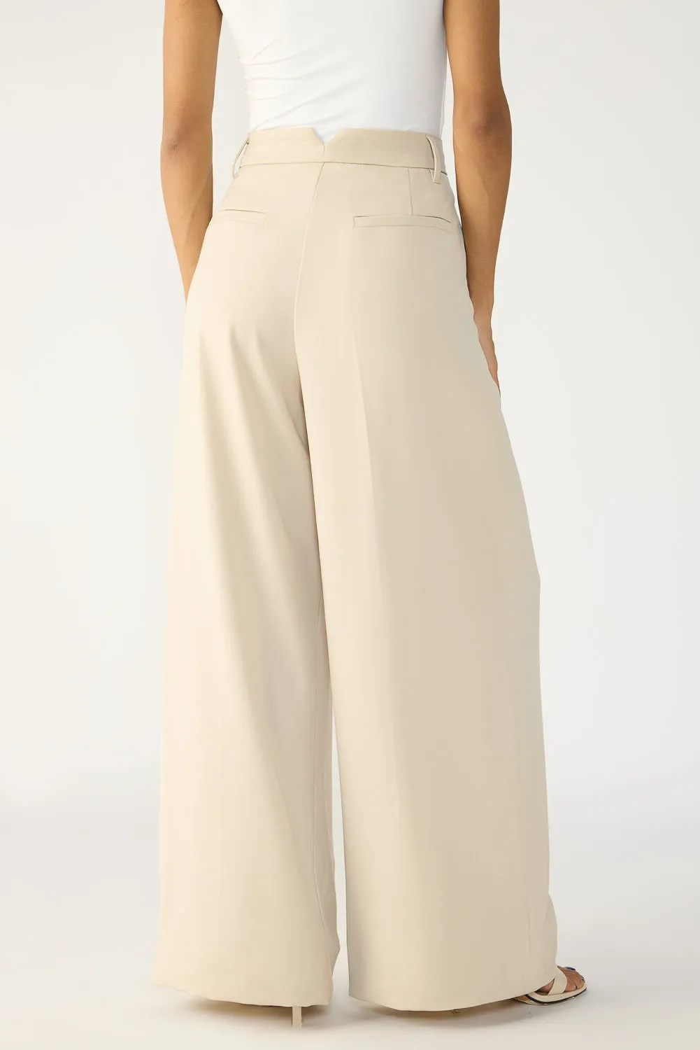 Light Khaki Flared Formal Korean Pants